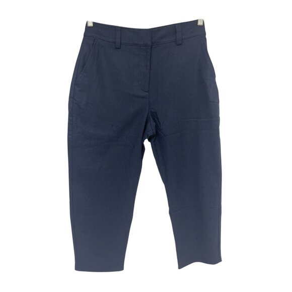 Boden Womens Pants UK 10 US 6 Navy Blue Barrel Leg Flannel Trousers R0168 NWT - Picture 2 of 16